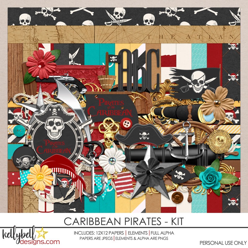 PIRATES Collection of digital paper for scrapbooking
