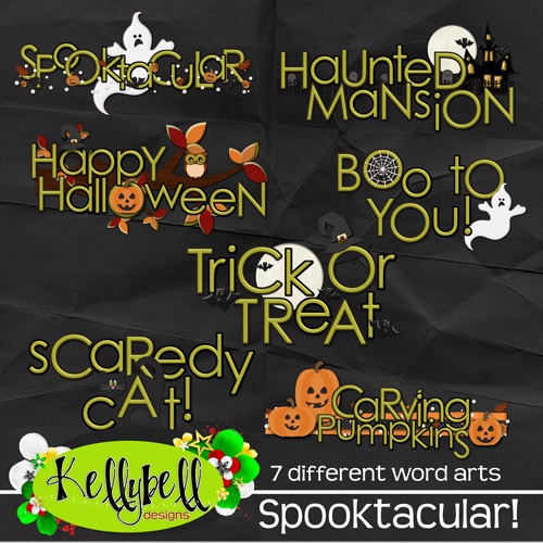 Spooktacular! Word Art - Kellybell Designs