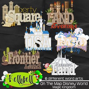 On The Map Magic Kingdom Walt Disney World Word Art - Kellybell Designs