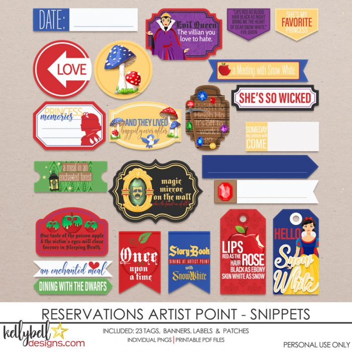 Reservations Artist Point Snippets - Kellybell Designs