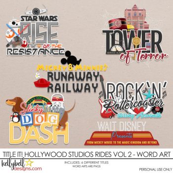 Title It! Hollywood Studios Rides Vol 2 Word Art - Kellybell Designs