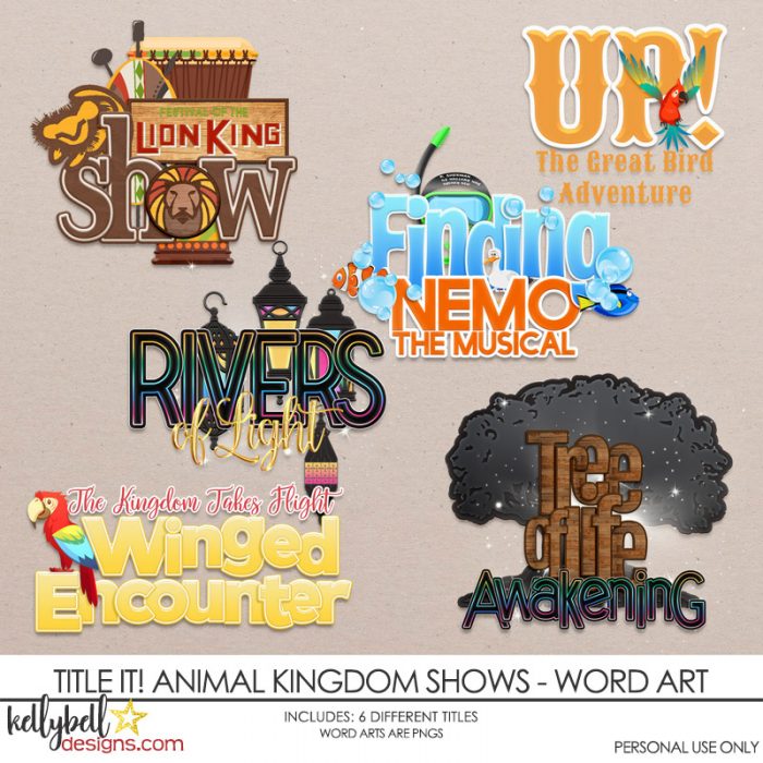 Title It! Animal Kingdom Shows Word Art - Kellybell Designs