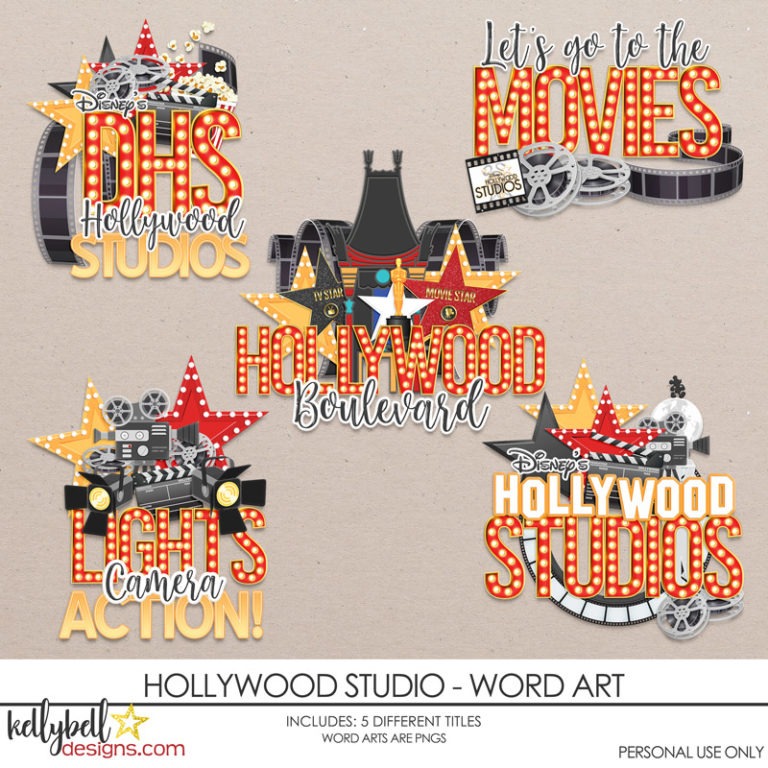 Hollywood Studio Word Art - Kellybell Designs