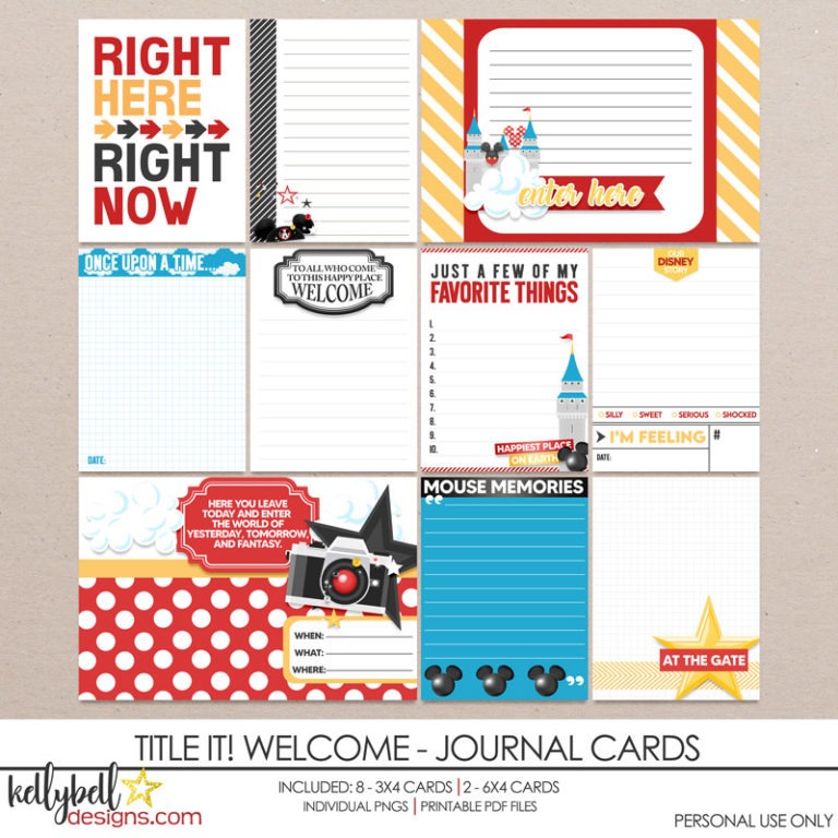 Title It! Welcome Journal Cards - Kellybell Designs