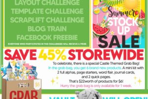 Summer Stock Up Celebration – Challenges, Grab Bag, Blog Train, Sale and Vault Opening!