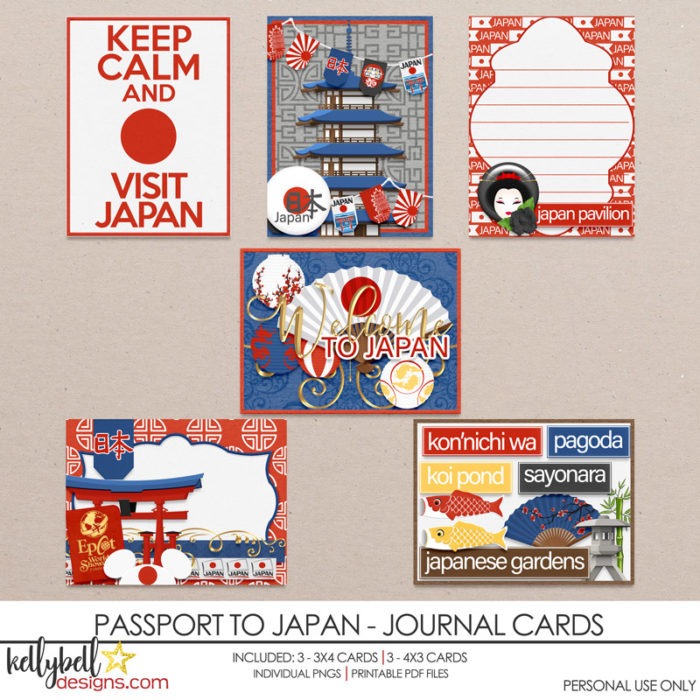 Passport To Japan Journal Cards - Kellybell Designs