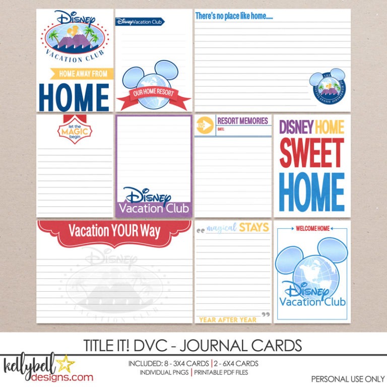 Title It! DVC Journal Cards - Kellybell Designs