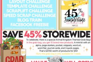 Summertime Celebration – Challenges, Grab Bag, Blog Train, Sale and Vault Opening!