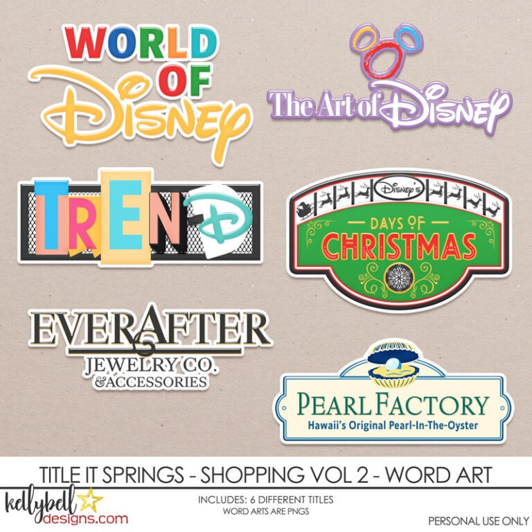 Title It Disney Springs Shopping Vol 2 Word Art - Kellybell Designs