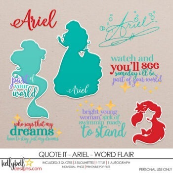 Quote It – Ariel Word Flair - Kellybell Designs