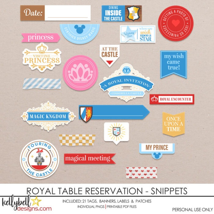 Royal Table Reservation Kit - Kellybell Designs