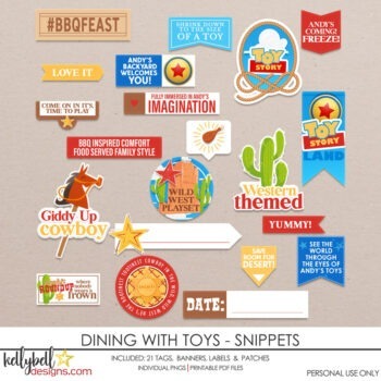 Dining With Toys Snippets - Kellybell Designs