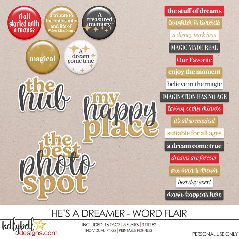 He's a Dreamer Word Flair