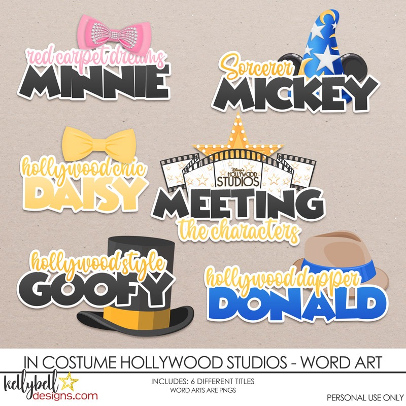 In Costume Hollywood Studios Word Art
