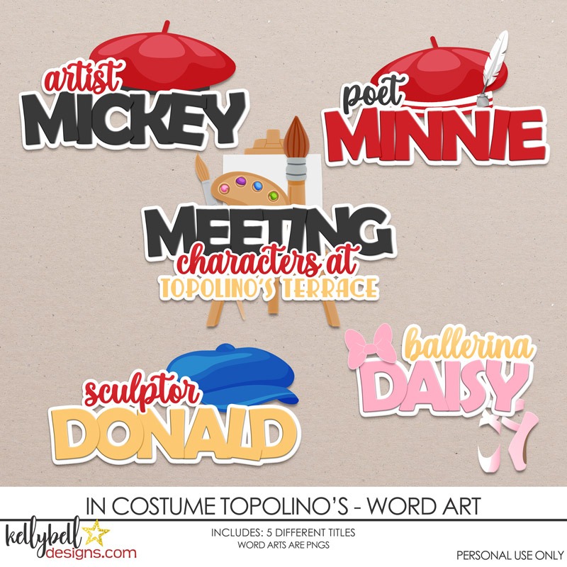 In Costume Topolino's Terrace Word Art