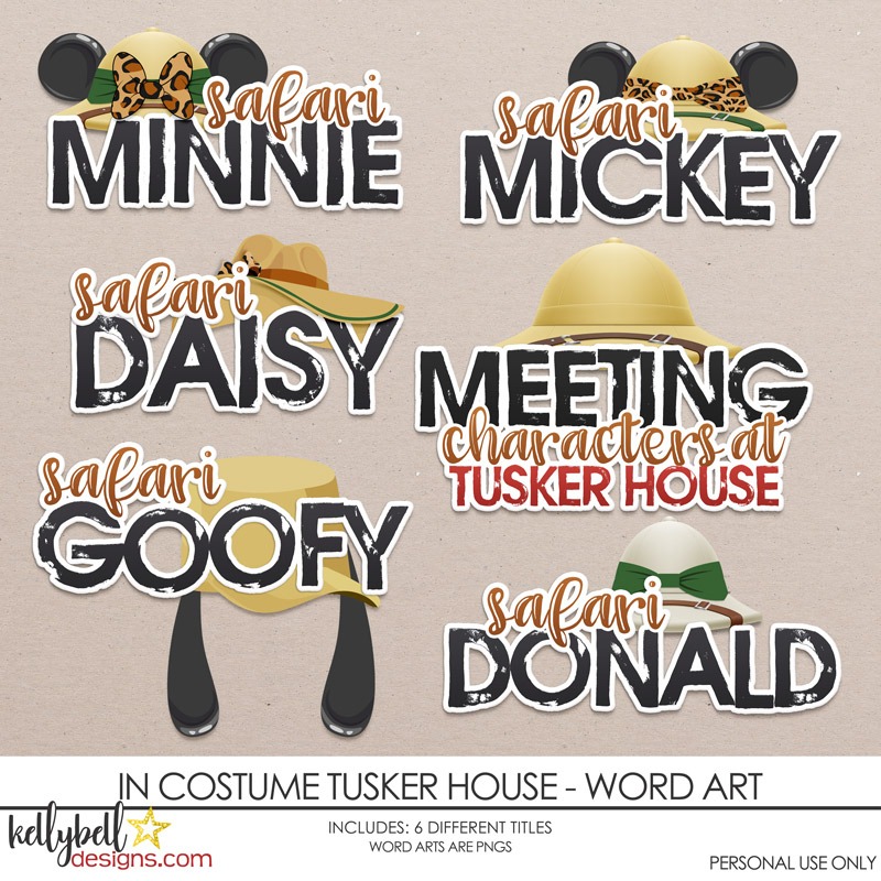 In Costume Tusker House Word Art