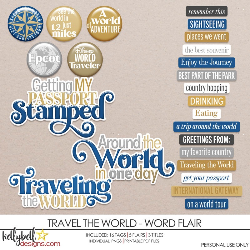 Travel the World Word Flair