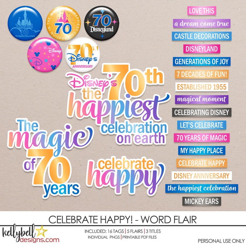 Celebrate Happy Word Flair