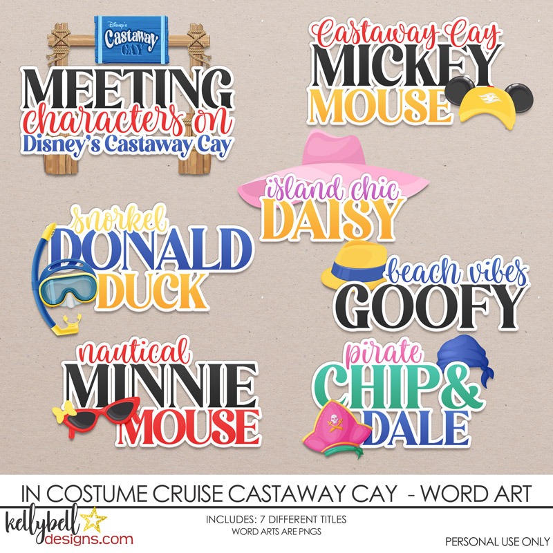 In Costume Cruise Castaway Cay Word Art