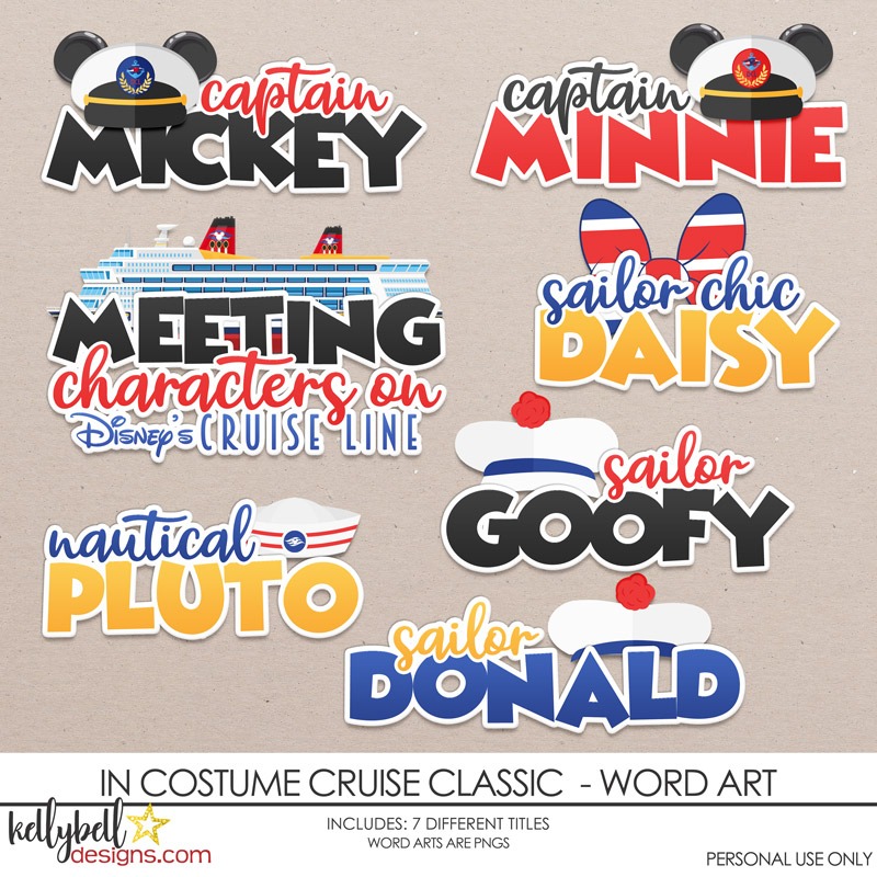 In Costume Cruise Classic Word Art
