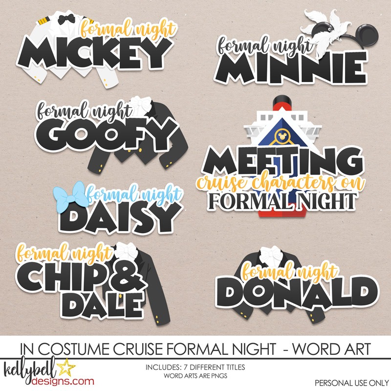 In Costume Cruise Formal Night Word Art
