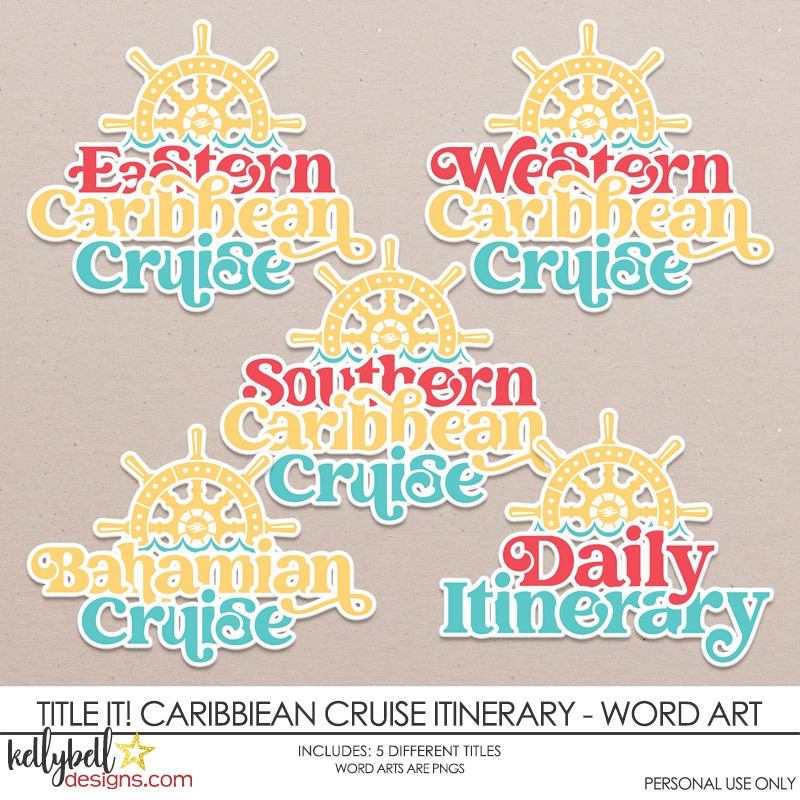 Title It! Caribbean Cruise Itinerary Word Art