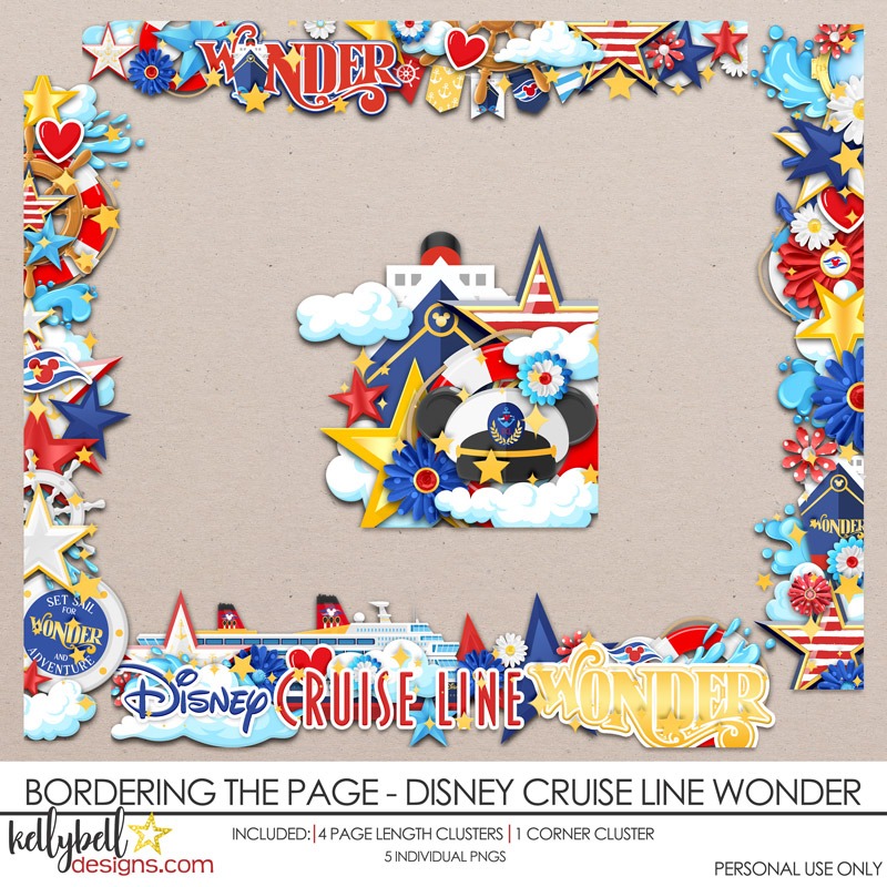 Bordering the Page Disney Cruise Line Wonder Page Borders