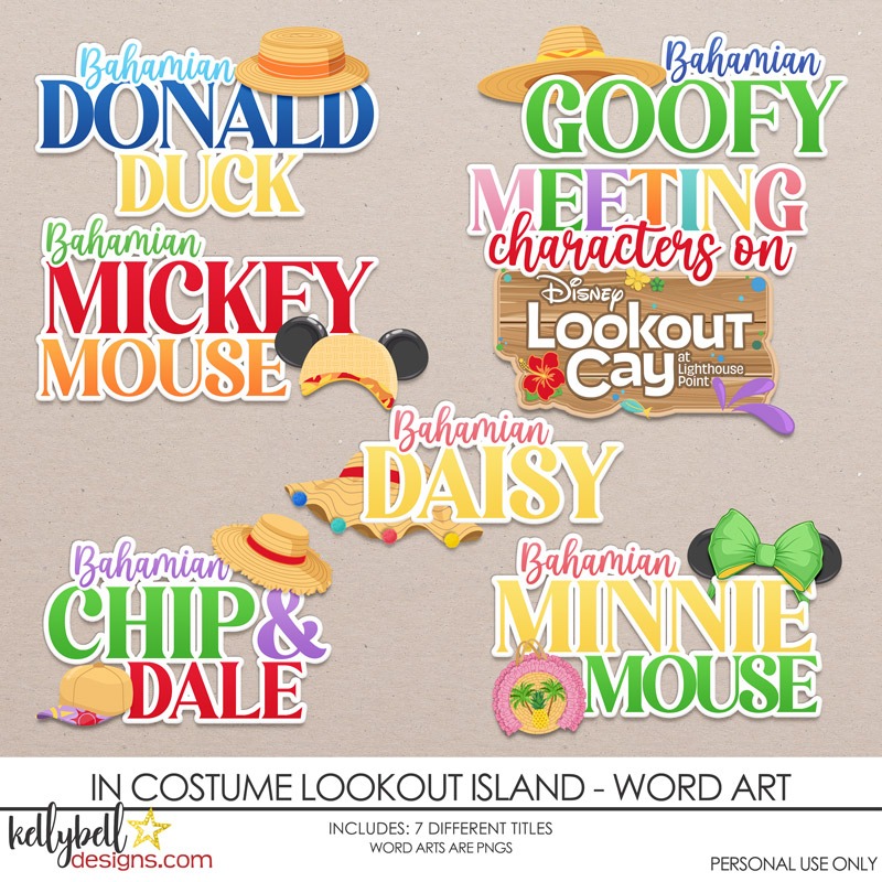 In Costume Lookout Island Word Art
