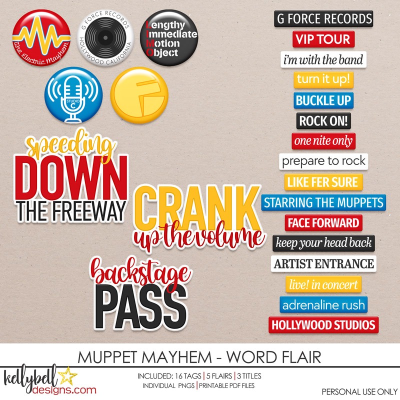Muppet Mayhem Word Flair