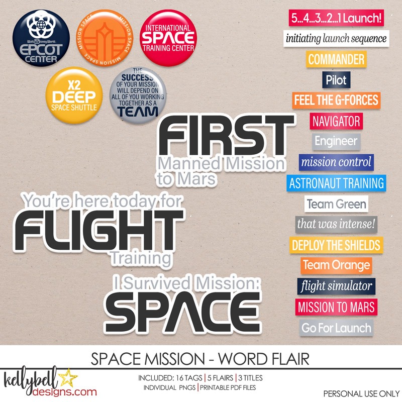 Space Mission Word Flair