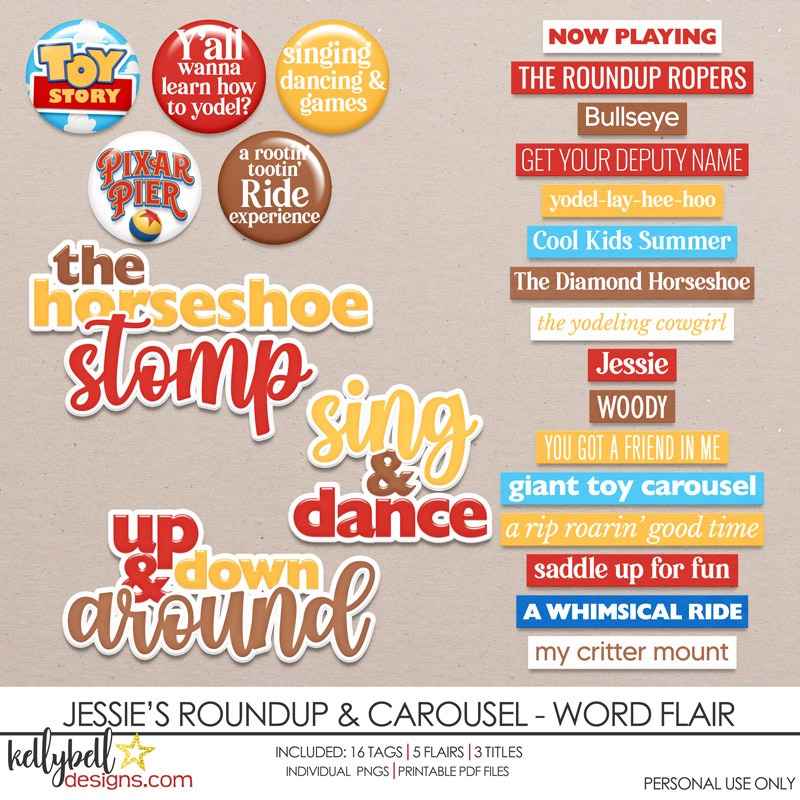Jessie's Roundup & Carousel Word Flair