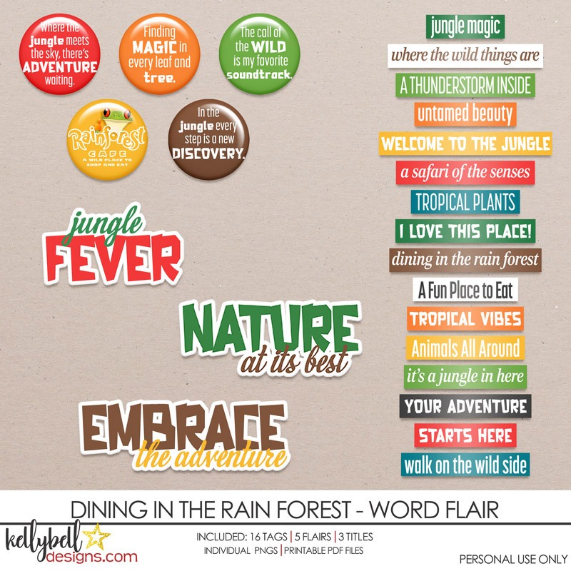Dining In The Rain Forest Word Flair